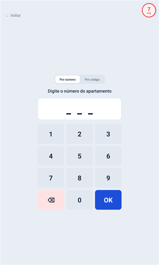 Tela de registro de entrega por número do apartamento no DeliveryEasy